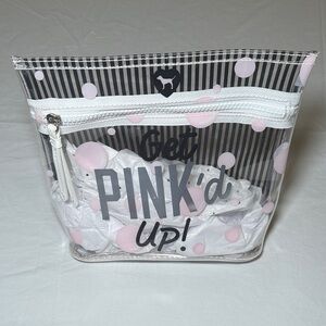 Victoria's Secret PINK Clear Get Pink'd Up Cosmetic Makeup Bag EUC
